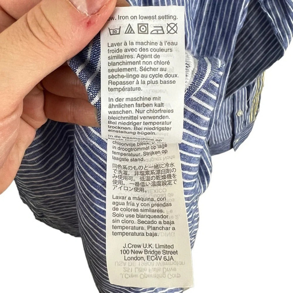 J. Crew • Embroidered V-neck Tunic in Stripe - Picture 6 of 10